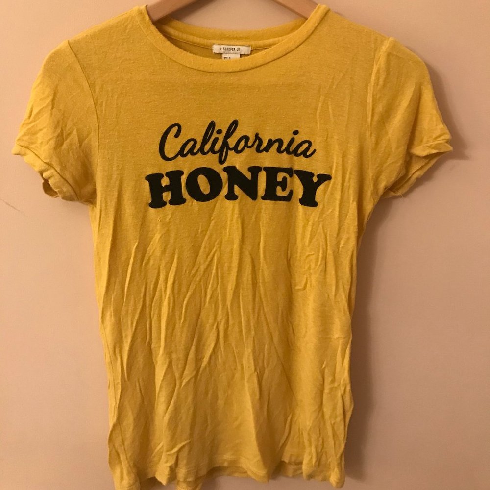 Forever 21 Gold Shirt California Honey Trendy